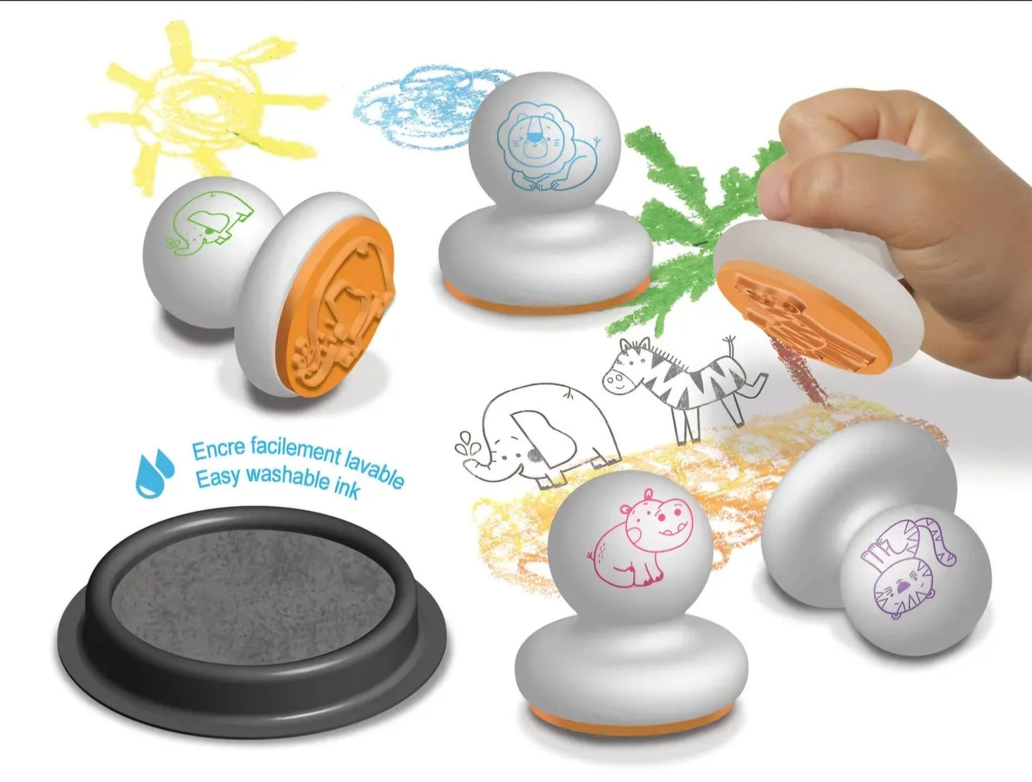 Mes premiers tampons "Animaux de la savane" 🐯 - Tout Pour les Gamins 🇨🇵