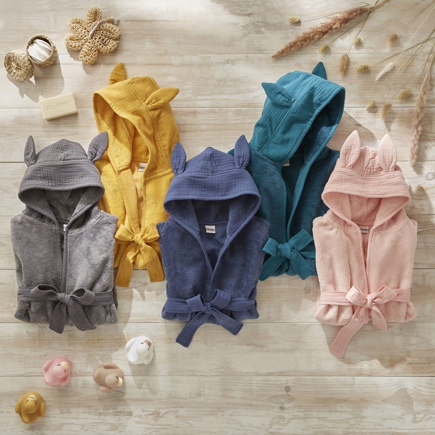 Peignoir bébé bambou et gaze de coton rose blush - Tout Pour les Gamins 🇨🇵