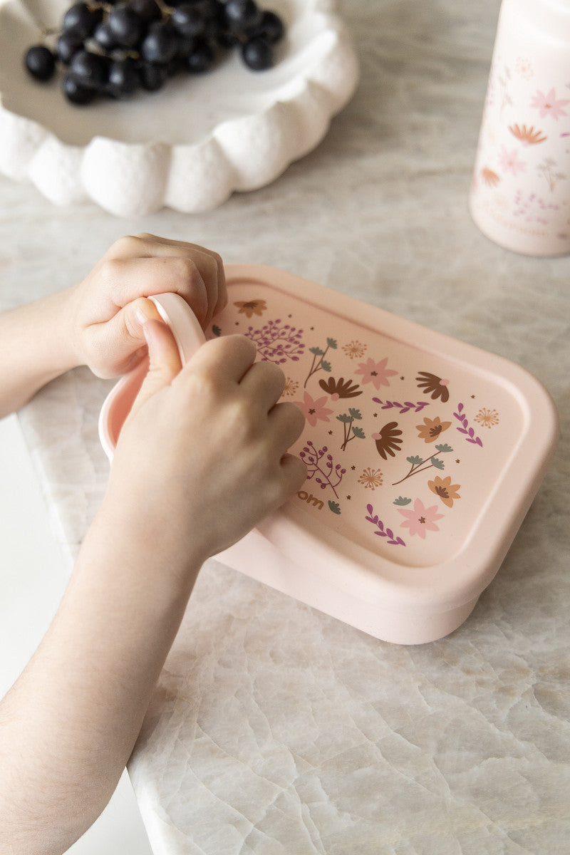 Boîte à goûter en silicone fleuri