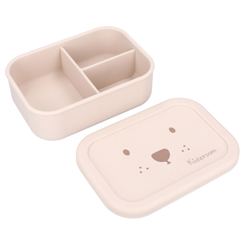 Boîte à goûter / lunch en silicone 3 compartiments ourson