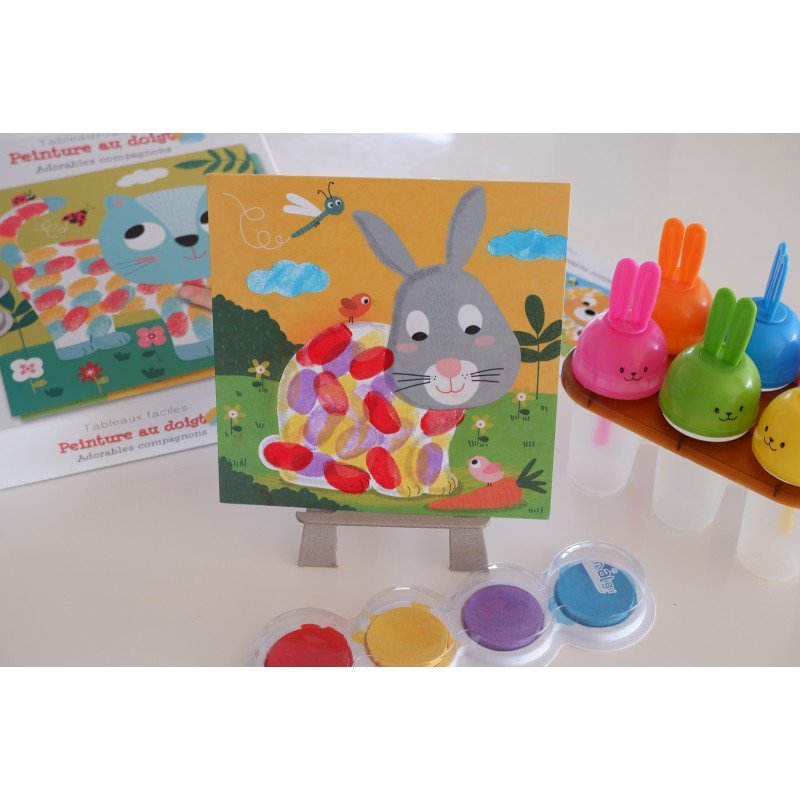 Tableaux Faciles, Peinture au doigt "Adorables Compagnons" 🐱 - Tout Pour les Gamins 🇨🇵