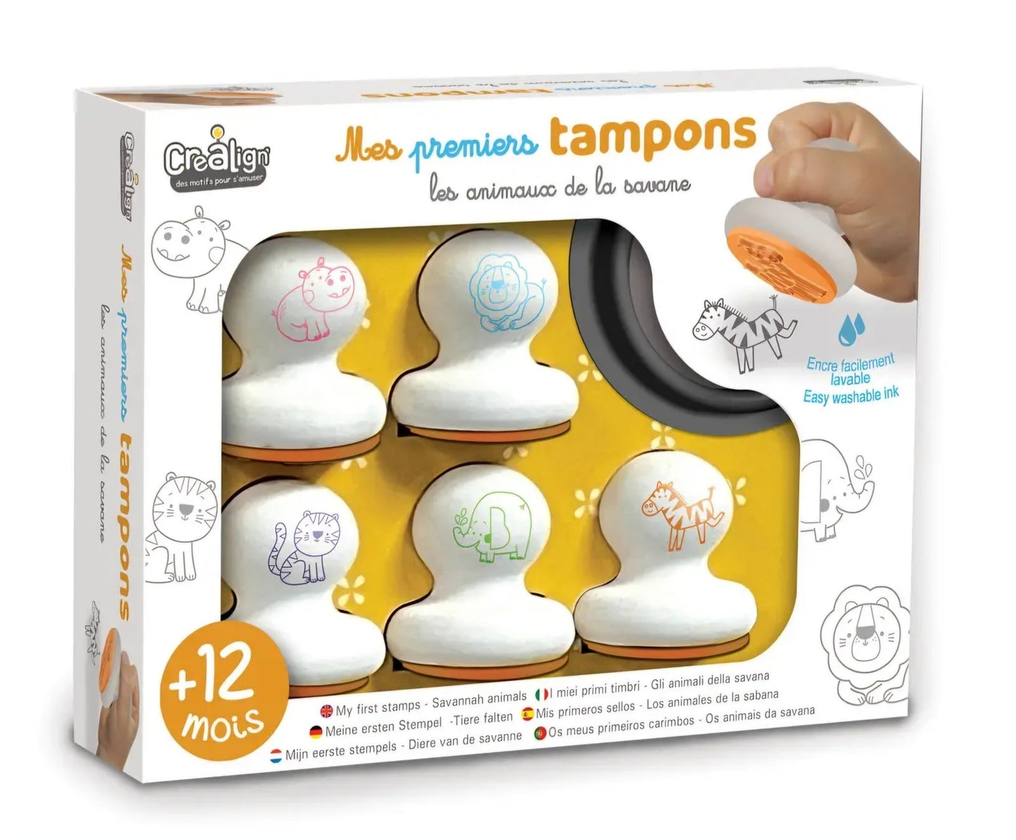 Mes premiers tampons "Animaux de la savane" 🐯 - Tout Pour les Gamins 🇨🇵​