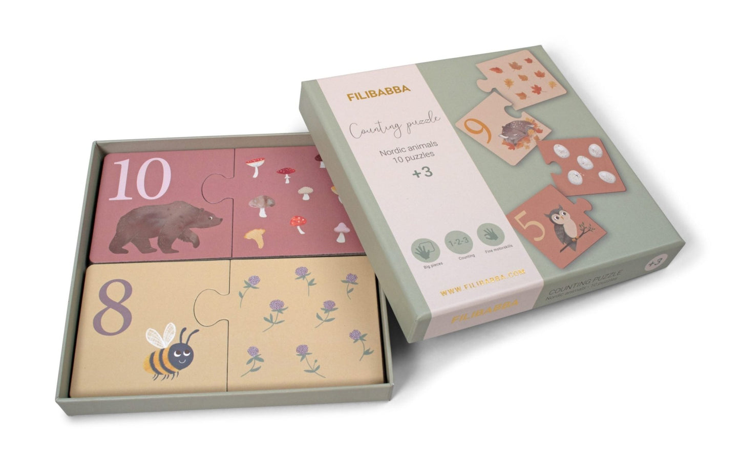 Puzzles “Apprendre à compter” – Animaux nordiques - Tout Pour les Gamins 🇨🇵​