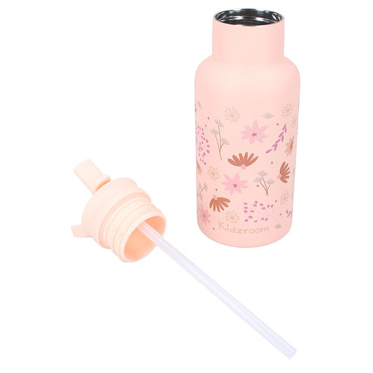 Gourde 350ml en acier inoxydable fleuri