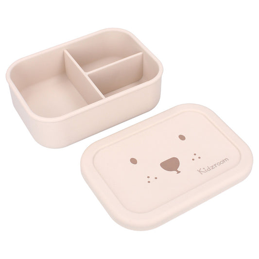 Boîte à goûter / lunch en silicone 3 compartiments ourson