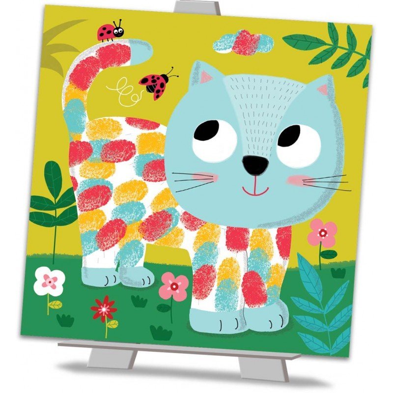 Tableaux Faciles, Peinture au doigt "Adorables Compagnons" 🐱 - Tout Pour les Gamins 🇨🇵​