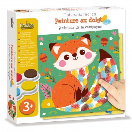 Tableaux Faciles, Peinture au doigt "Animaux de la campagne"🦊 - Tout Pour les Gamins 🇨🇵​